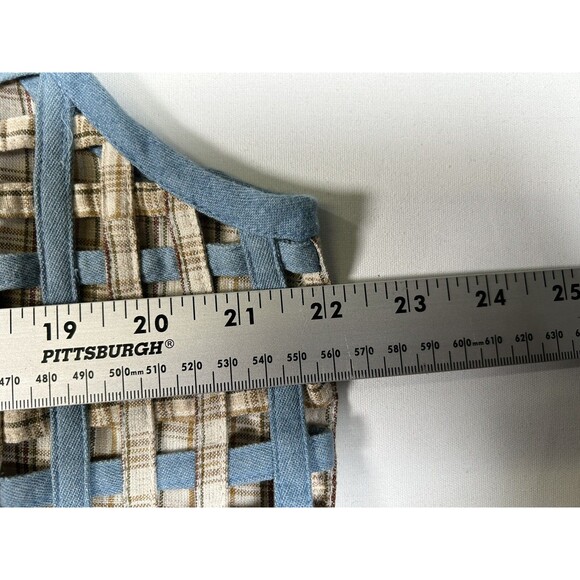 VTG Casey And Max African Safari Plaid Lattice Animal Motif Vest Womens SZ Large - Picture 12 of 14